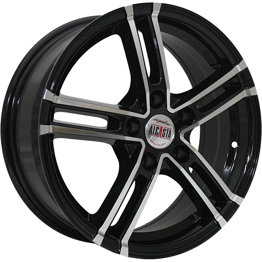 фото диска Alcasta R15 ET36 DIA60,1 PCD:4/100 ЧЕРНЫЙ ПОЛНОСТЬЮ ПОЛИРОВАННЫЙ