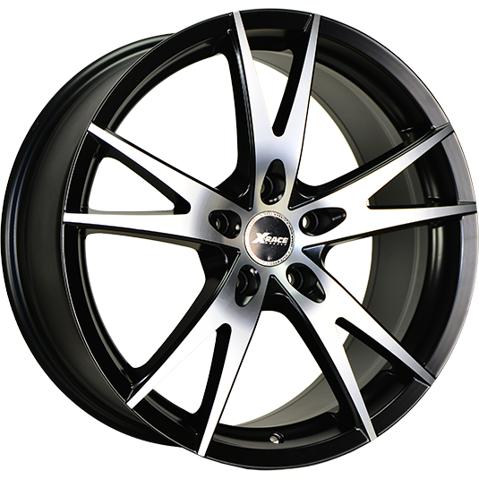 фото диска X-RACE R17 ET35 DIA67,1 PCD:5/114,3 МАТОВЫЙ ЧЕРНЫЙ ПОЛИРОВАННЫЙ