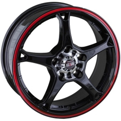 фото диска Alcasta R15 ET32 DIA58,6 PCD:4/98 черный с красной полосой по ободу