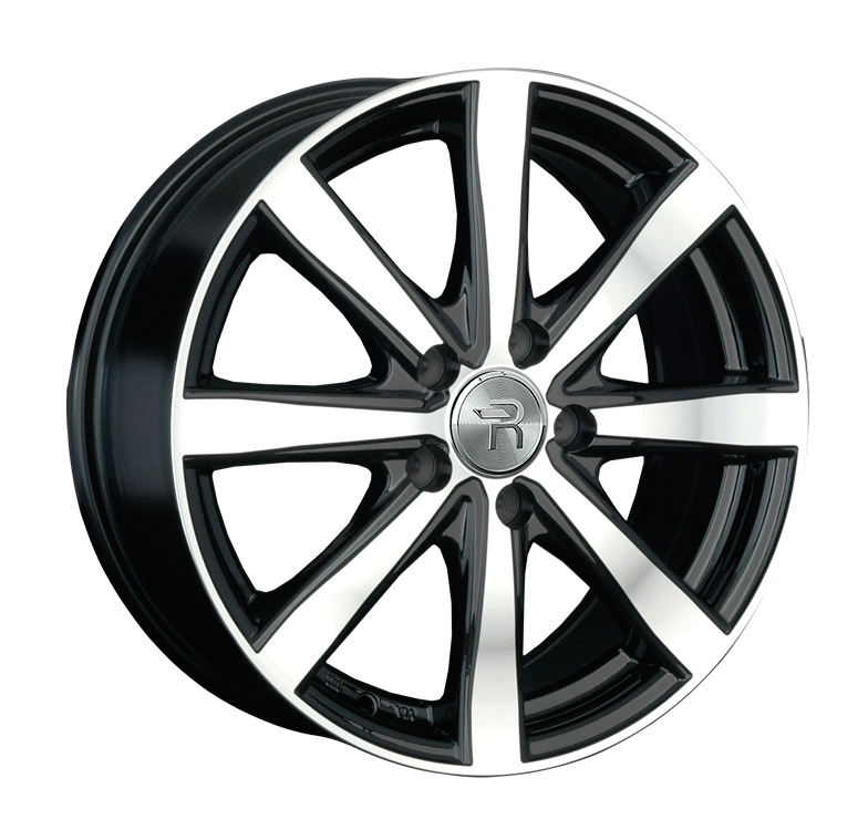 фото диска Replica Replay R16 ET41,5 DIA63,3 PCD:4/108 Чёрный глянцевый с полированной лицевой частью