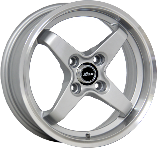 фото диска X-RACE R14 ET35 DIA58,6 PCD:4/98 серебристый с полированным ободом