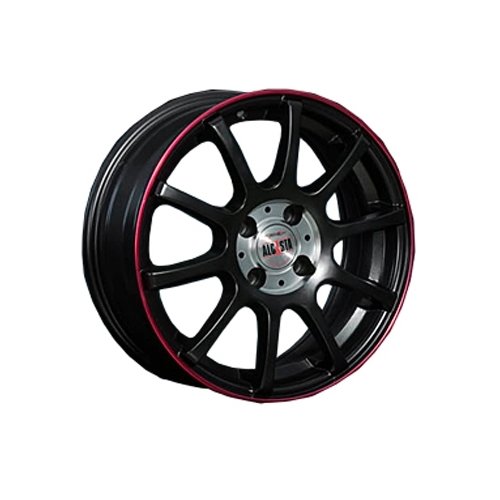 фото диска Alcasta R15 ET36 DIA60,1 PCD:4/100 черный матовый с красным ободом