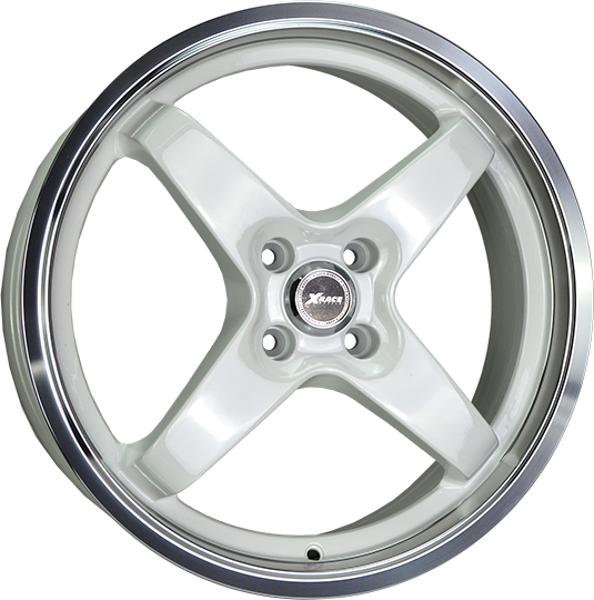 фото диска X-RACE R14 ET35 DIA58,6 PCD:4/98 белый полированный с полированным ободом